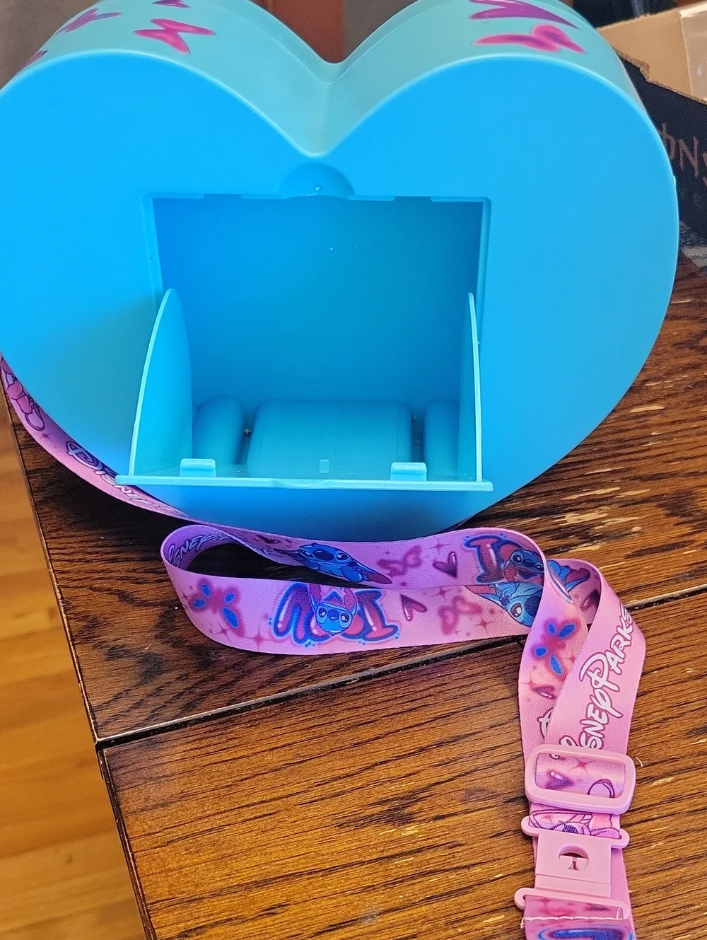 Disney Heart-Shaped Stitch & Angel Crossbody Bag – Teal & Pink